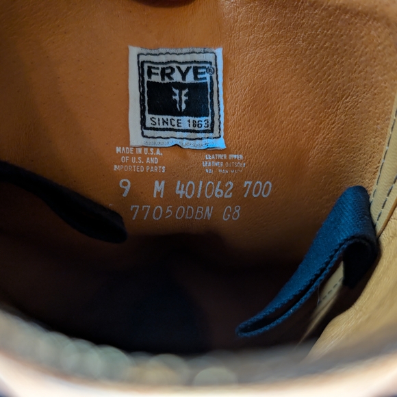 Vintage Frye Distressed Tan Leather Heeled Boots, Women's Size 9M - Picture 8 of 16